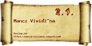 Mancz Viviána névjegykártya